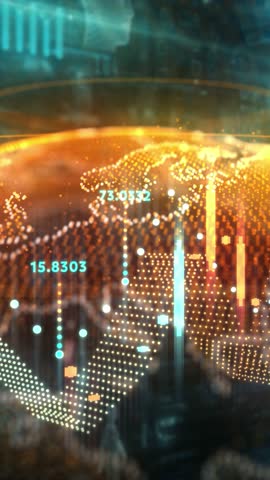 Movement of quotes against the backdrop of the digital planet.