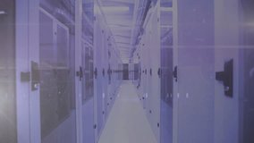 Animation of data processing and multiple changing numbers against empty computer server room. Computer interface and business data storage technology concept - Powered by Shutterstock - Get 15% off with code: PIKWIZARD15