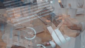 Animation statistics and financial data processing over caucasian businessman using tablet. Global business, finance and data processing concept digitally generated video. - Powered by Shutterstock - Get 15% off with code: PIKWIZARD15