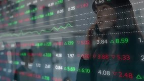 Animation of financial data processing over caucasian businesswoman using smartphone. Global business, finance, computing and data processing concept digitally generated video. - Powered by Shutterstock - Get 15% off with code: PIKWIZARD15