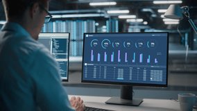 In Data Center Office Male IT Analyst Watches Screens Fill With Virus and Malware Warnings, Popup Showing a Ransomware Attack and Cyber Security Hacking. - Powered by Shutterstock - Get 15% off with code: PIKWIZARD15