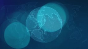 Animation of data processing and globe over world map. global business and digital interface concept digitally generated video. - Powered by Shutterstock - Get 15% off with code: PIKWIZARD15