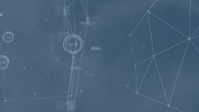 Animation of network of connections with icons over networks of networks. Global connections technology digital interface and connections concept digitally generated video. - Powered by Shutterstock - Get 15% off with code: PIKWIZARD15