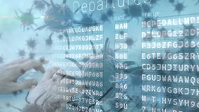 Animation of virus cells over timetable. Global pandemic and digital interface concept digitally generated video. - Powered by Shutterstock - Get 15% off with code: PIKWIZARD15