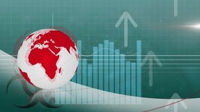 Animation of globe over data processing and grid. Global business finances connections and digital interface concept digitally generated video. - Powered by Shutterstock - Get 15% off with code: PIKWIZARD15