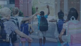 Animation of data processing over diverse schoolchildren. Global education, learning and digital interface concept digitally generated video. - Powered by Shutterstock - Get 15% off with code: PIKWIZARD15