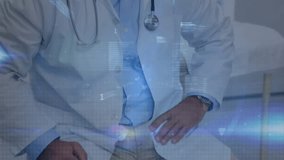 Animation of binary coding data processing over caucasian male doctor. Global medicine, science, connections, computing and data processing concept digitally generated video. - Powered by Shutterstock - Get 15% off with code: PIKWIZARD15