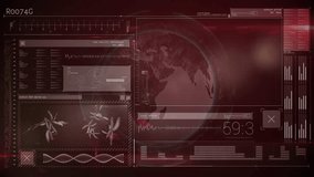 Animation of globe, chromosomes and diverse data processing on digital screen. data processing, digital interface and technology concept digitally generated video. - Powered by Shutterstock - Get 15% off with code: PIKWIZARD15