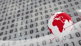 Animation of data processing and qr code over globe, world map and binary coding. Global data processing and digital interface concept digitally generated video. - Powered by Shutterstock - Get 15% off with code: PIKWIZARD15