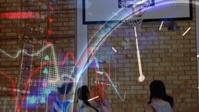 Animation of data processing over rugby players during rugby match in text. Global sports competition data processing and technology concept digitally generated video. - Powered by Shutterstock - Get 15% off with code: PIKWIZARD15