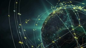 Digital earth with global data network animation and Futuristic global communication concept animation - Powered by Shutterstock - Get 15% off with code: PIKWIZARD15