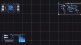 Animation of neon ticking clock icon over interface with data processing against black background. Computer interface and business technology concept - Powered by Shutterstock - Get 15% off with code: PIKWIZARD15