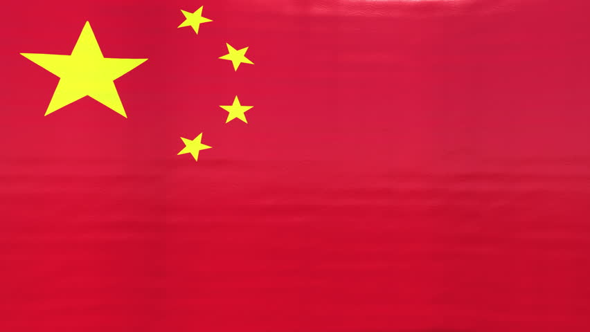 Realistic 3D animation of the China national flag (Five-star Red Flag) waving with premium silk fabric texture, 4K resolution, seamless loop.