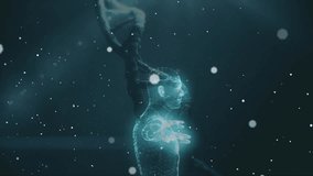 Animation of binary coding data processing and dna strand spinning. global science, research and data processing concept digitally generated video. - Powered by Shutterstock - Get 15% off with code: PIKWIZARD15