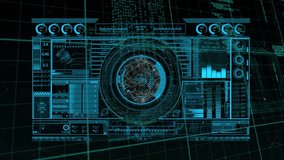 Animation of interface with data processing over globe of network of connections on black background. Computer interface and business networking technology concept - Powered by Shutterstock - Get 15% off with code: PIKWIZARD15