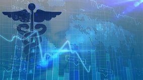 Animation of globe and data processing over icon and world map on blue background. Global business, computing and digital interface concept digitally generated video. - Powered by Shutterstock - Get 15% off with code: PIKWIZARD15