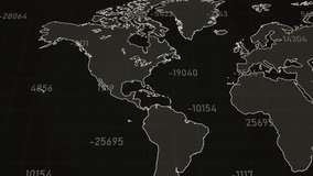 Global Data Visualization World Map with Numerical Analytics Overlay, data analysis concept animation. - Powered by Shutterstock - Get 15% off with code: PIKWIZARD15