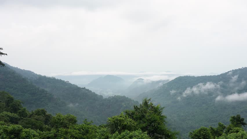 mountain panorama landscape with clouds