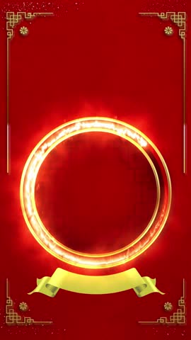 luminous fiery horse emblem with red background and intricate borders.