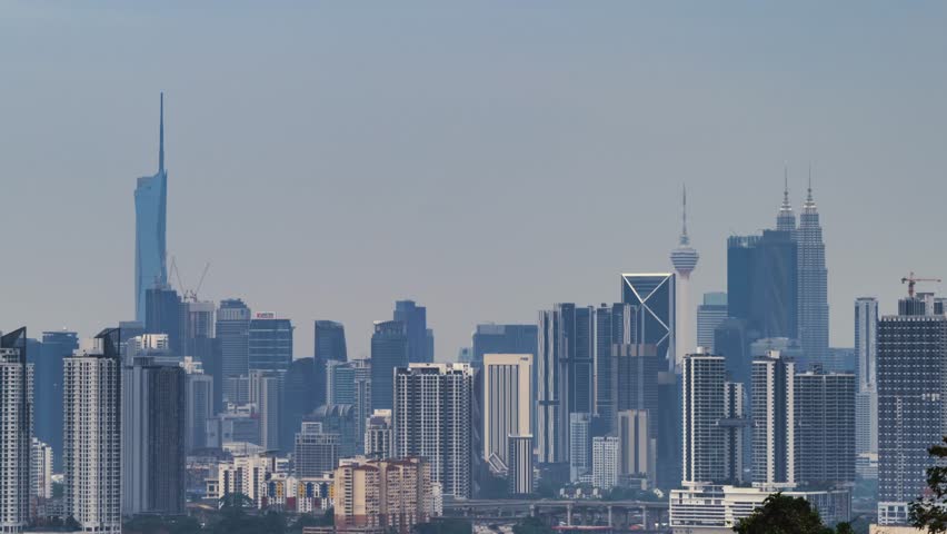 Kuala Lumpur Cityscape time lapse of busy city at day