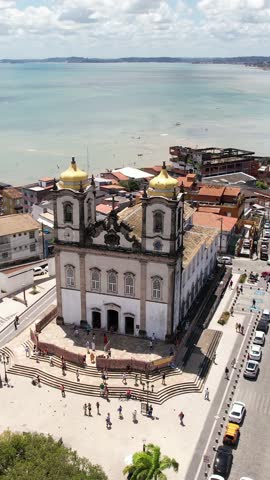 Famous Lighthouse at brazilian northeast. Salvador Bahia Brazil. Tropical travel destination. Famous global travel destinations.