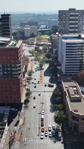 Johannesburg Skyline At Johannesburg In Gauteng South Africa. Downtown Cityscape. Business District Background. Johannesburg At Gauteng South Africa. High Rise Buildings. City Landmark.