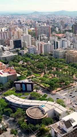 Belo Horizonte Minas Gerais Brazil. Freedom Square at downtown Belo Horizonte Minas Gerais Brazil. Tourism postcard. Travel destination. Vacation travel.