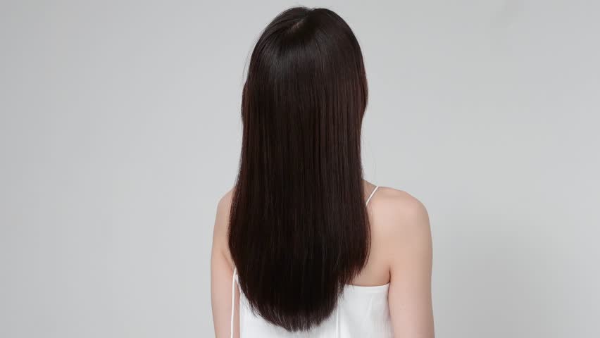 Japanese woman with straight long hair