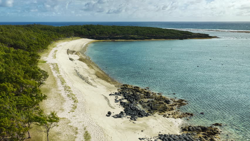 4K SDR drone aerial footage of Rodrigues Island, Indian Ocean tropical landscape, cinematic travel broadcast