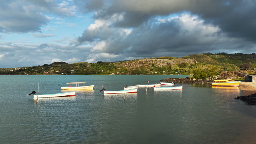 4K SDR drone aerial footage of Rodrigues Island, Indian Ocean tropical landscape, cinematic travel broadcast