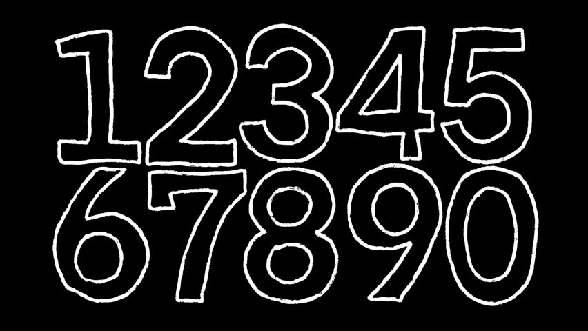 Hand Drawn Animated Numbers 2D Animation with Alpha Channel | Cute Doodle Digits Hand-Drawn Motion Elements on Transparent Background for Overlay and Video Editing