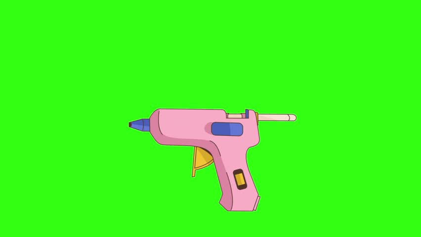 Glue gun animation on green screen