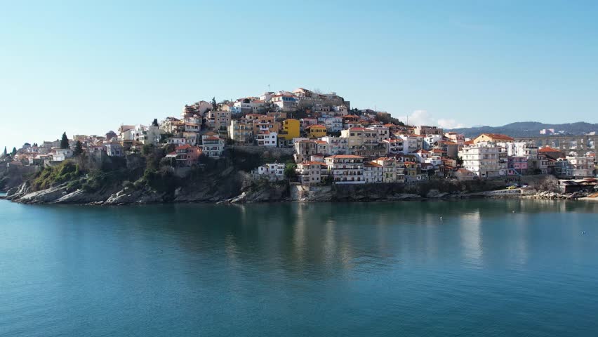 Kavala Old City View from Old Hospital, Panagia Gulf Aegean Sea Greece
