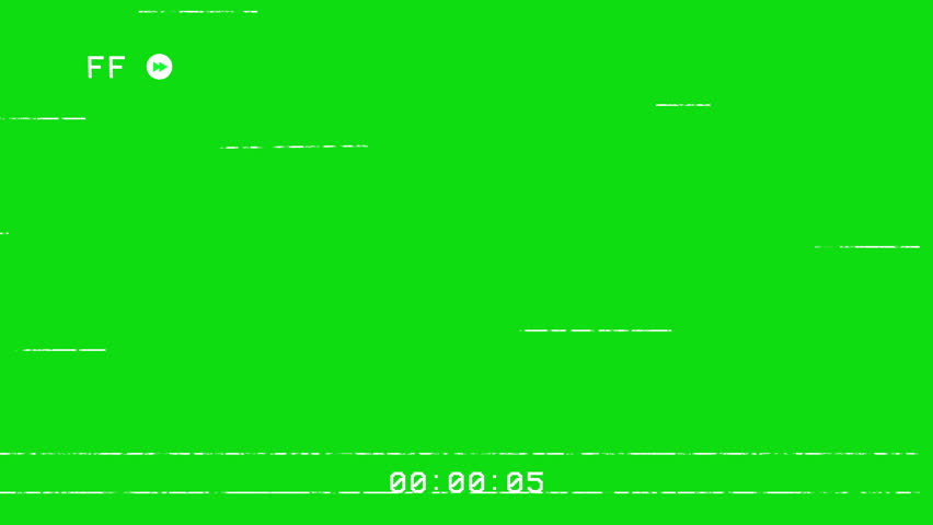 Retro VHS tape Fast forward on green screen background

