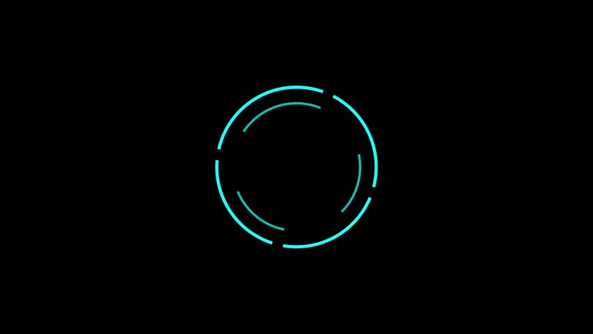 Mint colored futuristic HUD loading circle interface 4k 30fps motion graphic animation