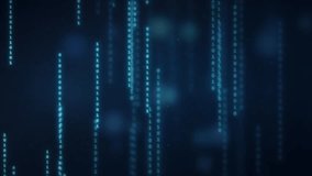 Abstract digital data stream of binary code in a dark blue technological background - Powered by Shutterstock - Get 15% off with code: PIKWIZARD15