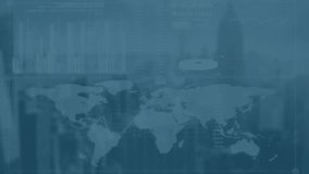 Animation of clock and data processing over blue background. Global connections, data processing and digital interface concept digitally generated video. - Powered by Shutterstock - Get 15% off with code: PIKWIZARD15