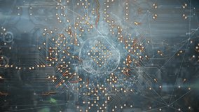 Animation of integrated circuit and globe on grey background. Data processing, global network, connections and technology concept digitally generated video. - Powered by Shutterstock - Get 15% off with code: PIKWIZARD15