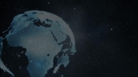 Animation of data processing over shapes with globe. Global business and digital interface concept, digitally generated video. - Powered by Shutterstock - Get 15% off with code: PIKWIZARD15