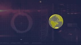 Animation of globe data processing on navy background. global communication and data security concept digitally generated video. - Powered by Shutterstock - Get 15% off with code: PIKWIZARD15