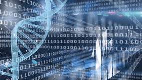 Animation of binary code and dna on navy background. computers, programming, data processing and technology concept digitally generated video. - Powered by Shutterstock - Get 15% off with code: PIKWIZARD15