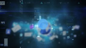 Animation of network of digital icons and screens with data processing over spinning human brain. Global networking and medical research technology concept - Powered by Shutterstock - Get 15% off with code: PIKWIZARD15