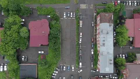 Sideways Drone Flight over Residential District