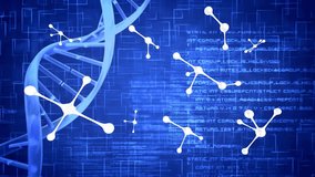 Animation of dna strand and molecules over data processing. global data processing, science and research concept digitally generated video. - Powered by Shutterstock - Get 15% off with code: PIKWIZARD15