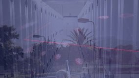 Animation of data processing and server room over tennis racket. Global sport and digital interface concept digitally generated video. - Powered by Shutterstock - Get 15% off with code: PIKWIZARD15