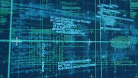 Animation of neon round scanner over data processing against blue background. Computer interface and business technology concept - Powered by Shutterstock - Get 15% off with code: PIKWIZARD15