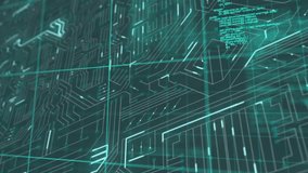 Animation of data processing with computer circuit board. Global technology and digital interface concept digitally generated video. - Powered by Shutterstock - Get 15% off with code: PIKWIZARD15