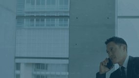 Animation of data processing over asian businessman in office. Global business and digital interface concept digitally generated video. - Powered by Shutterstock - Get 15% off with code: PIKWIZARD15