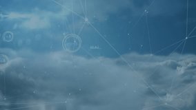 Animation of connections and data processing over cloud background. Global science, computing, connections and data processing concept digitally generated video. - Powered by Shutterstock - Get 15% off with code: PIKWIZARD15