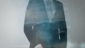 Animation of data processing over shapes on blue background. Global data processing networks connections and digital interface concept digitally generated video. - Powered by Shutterstock - Get 15% off with code: PIKWIZARD15